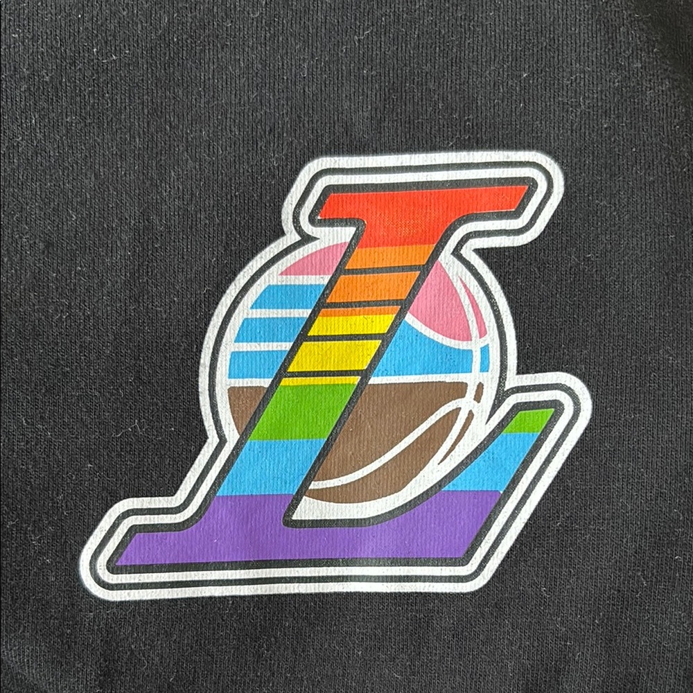 NWOT Black Long Sleeve Shirt with Rainbow Lakers Logo